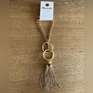 Madewell Polished Bronze Chain Tassel Bag Charm